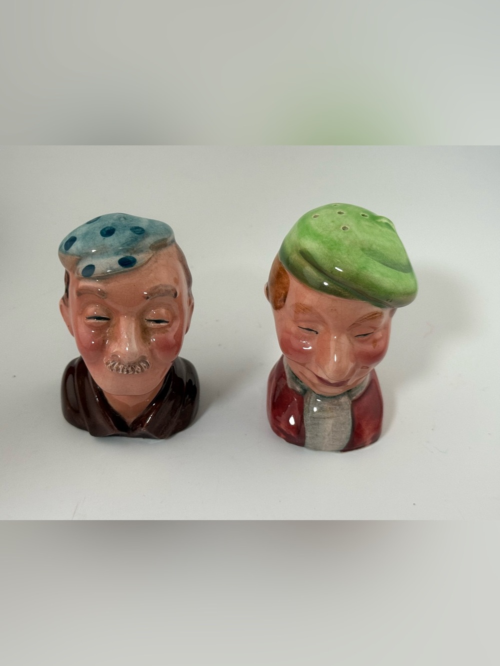 Vintage Mid-Century Ceramic "Old Men" Salt & Pepper Shaker Set, Made in Japan To